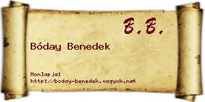 Bóday Benedek névjegykártya